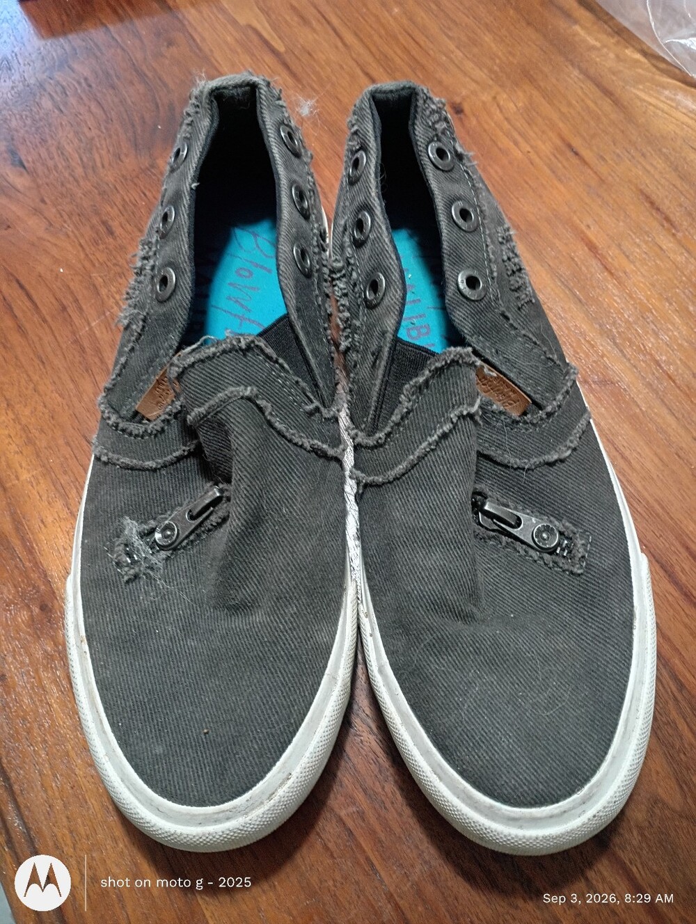 Women's Blowfish Malibu Dark Gray Canvas Slip-On Sneakers